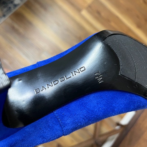 Boots, ankle, blue suede, Bandolino. EUC, Size 7.5M Heel 2.25” Ext & sole great. - Picture 7 of 10